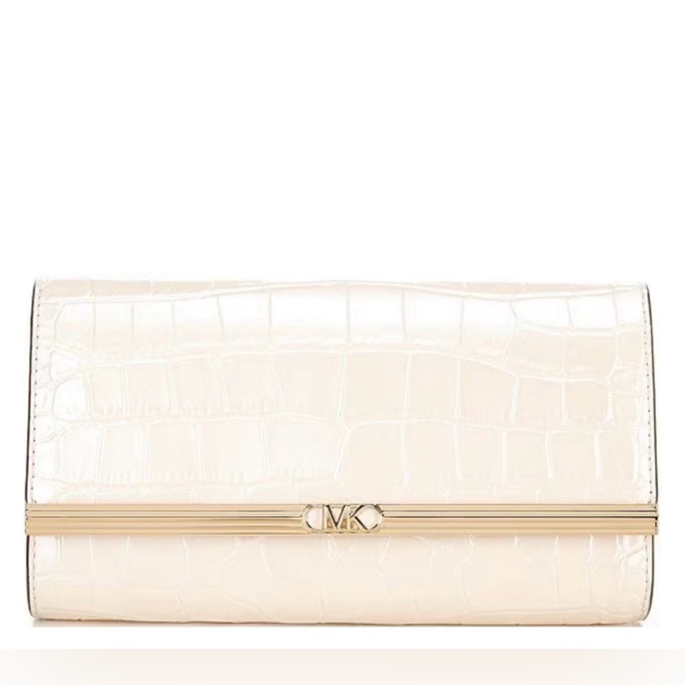 Michael Michael Kors Croco Embossed Mona Large Clutch